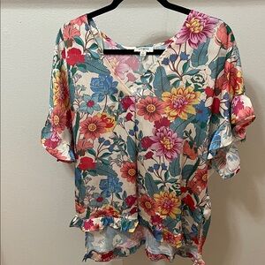 Umgee Multicolor Floral Blouse